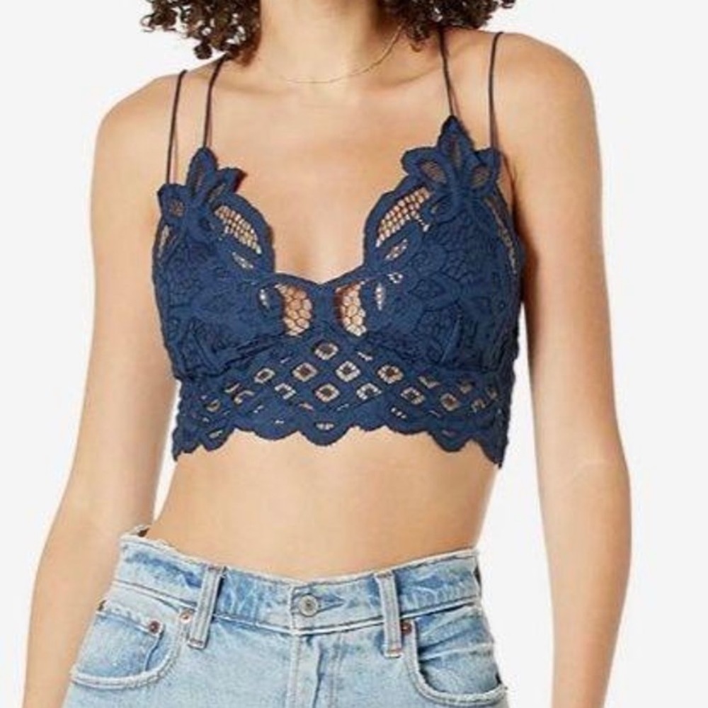 Free people Adela bralette in navy size S